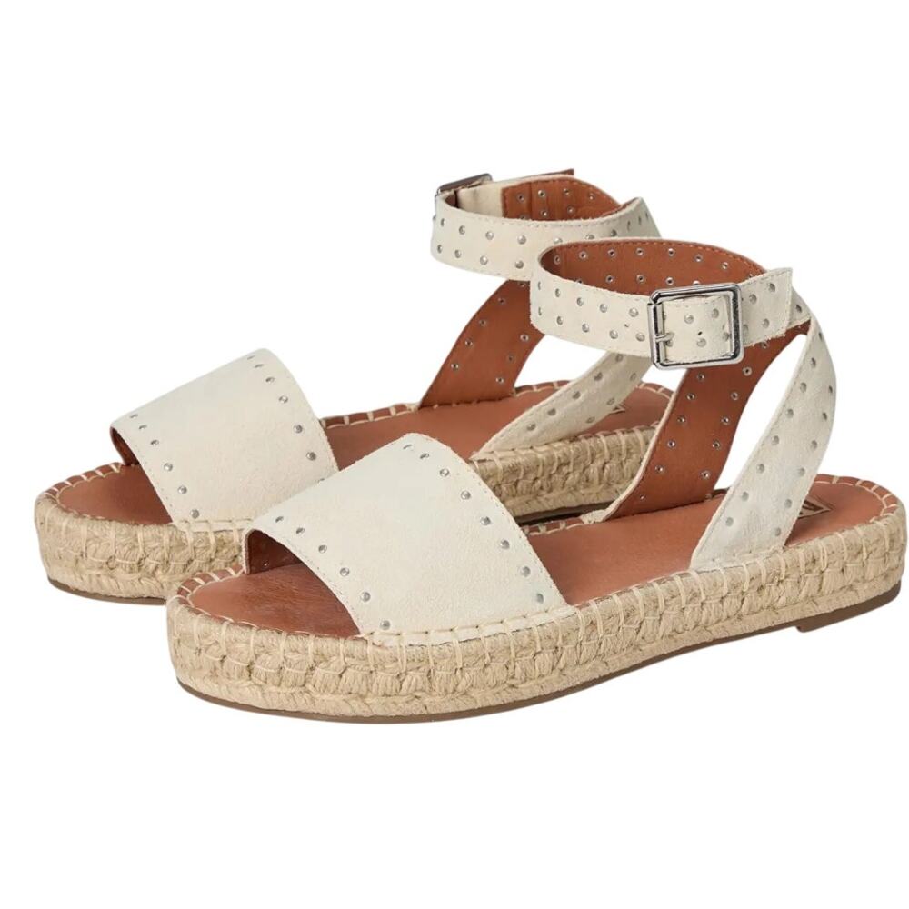 MIA Womens MLE-Diosa Sandals Size 10 M Bone Cream Suede Espadrille Flats NIB